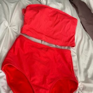 CORAL Longline/ High Waisted Bikini Set